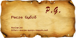 Pecze Győző névjegykártya